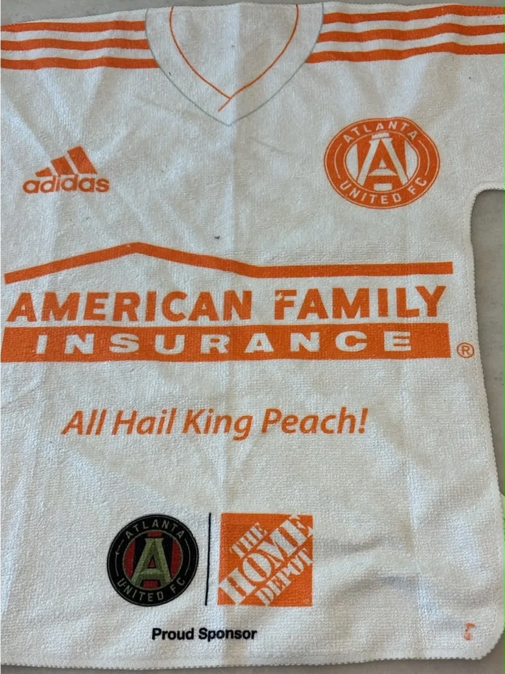 Atlanta United FC 2018 King Peach Jersey Rally Towel Adidas Stock #B39